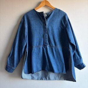 Denim Pullover Top Blue